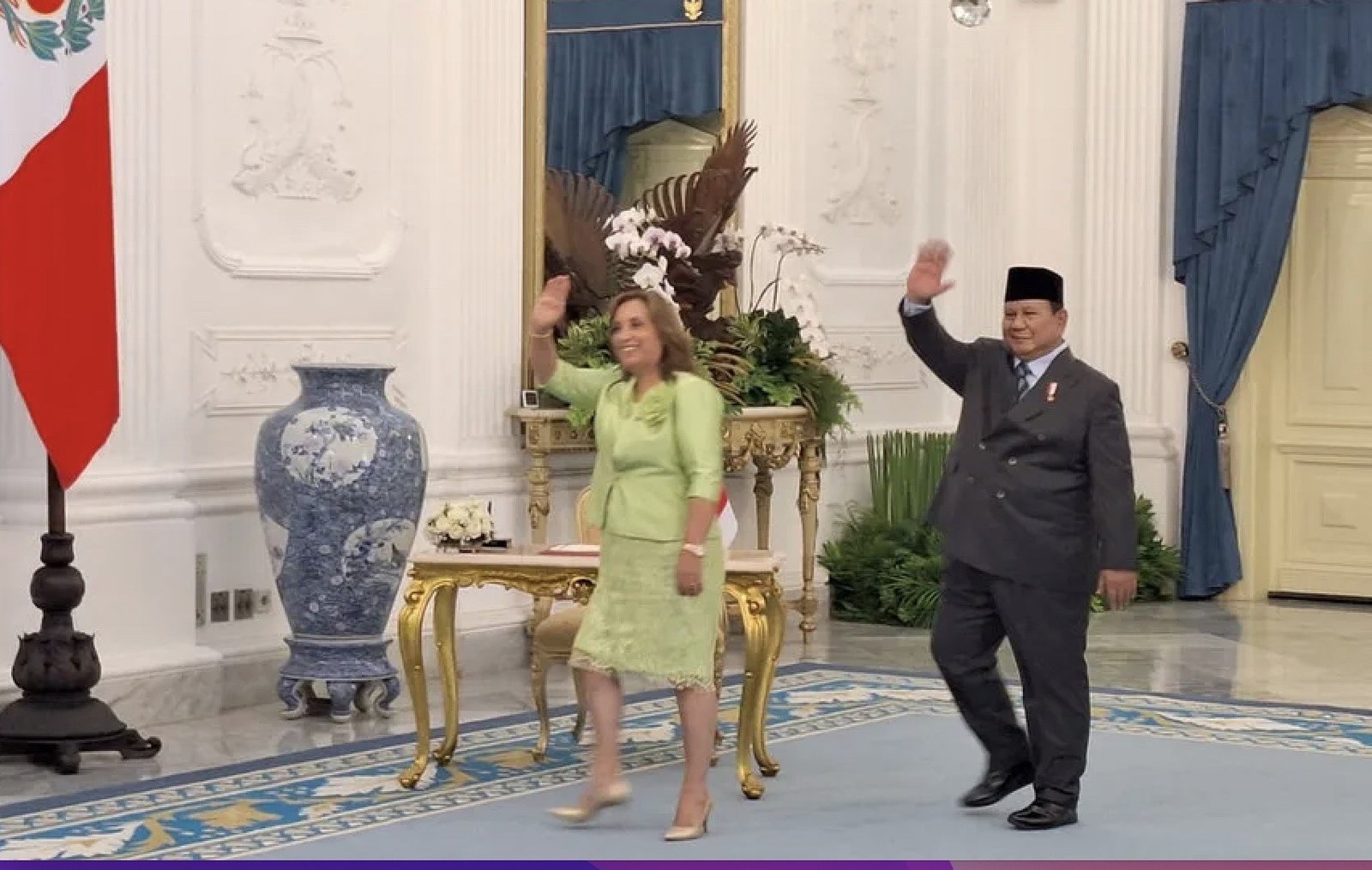 50 Tahun Diplomasi RI-Peru, Prabowo Sambut Hangat Presiden Dina