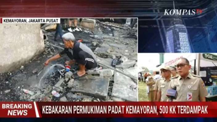Kebakaran Kemayoran: Pemerintah Siapkan Bantuan Air Bersih hingga Layanan Kependudukan untuk Warga