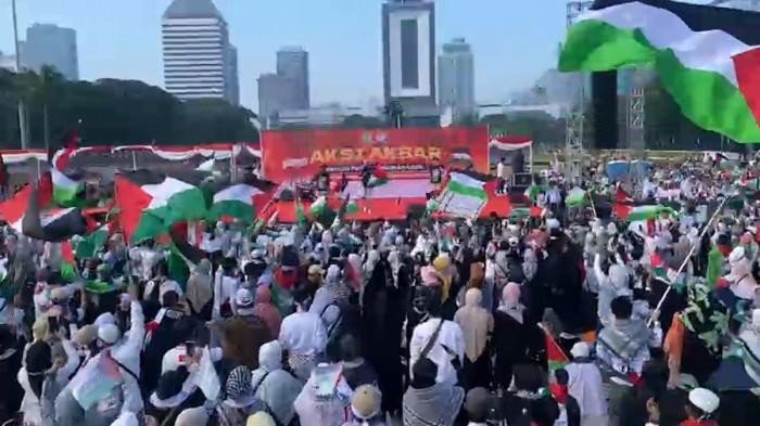 Aksi Damai di Monas: Suara Rakyat Indonesia untuk Palestina