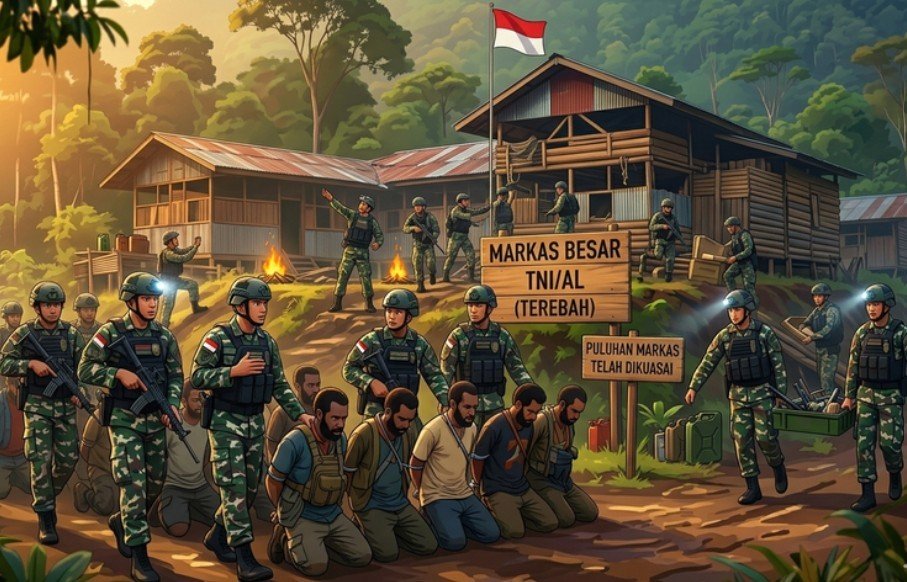 Korps Marinir Klaim Kuasai 56 Markas OPM di Papua, 10 Orang Diamankan